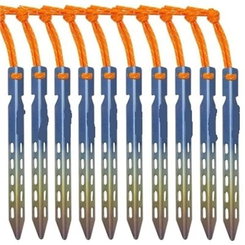 Zeltheringe Titan Zelt Hering 6 Teile/lose Bunte V Geformt Winddicht Outdoor Camping Nagel mit Seil Geeignet for Weichen Boden(10pcs)