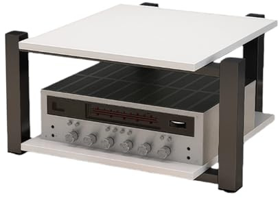 Leaceuv HiFi Rack,2/3/4-stufiger Plattenspieler Schrank,Medienständer,Audio Rack HiFi Regal,Gaming Regal,Stabiler Metallrahmen,für Equipment dac Amplifier Amp(Wit,2 Tier)