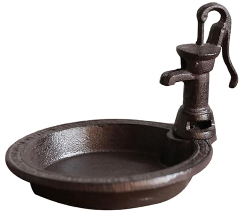 ZGUZMCMK Bird Feeder with Water Pump, Round, Brown, Garden Accessory And