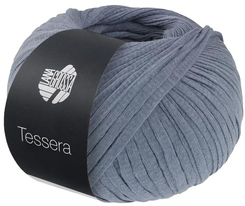 LANA GROSSA Tessera | Hochwertiges, schmales Baumwoll-Bändchengarn in matter-papierfeiner Optik | Handstrickgarn aus 100% Baumwolle | 50g Wolle zum Stricken & Häkeln | 115m Garn FB 12