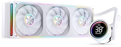 Jonsbo TH-360 AiO Wasserkühlung – weiß | 360-mm-CPU-Wasserkühler mit ARGB, LED-Temperaturanzeige und Single-Frame-Lüfter