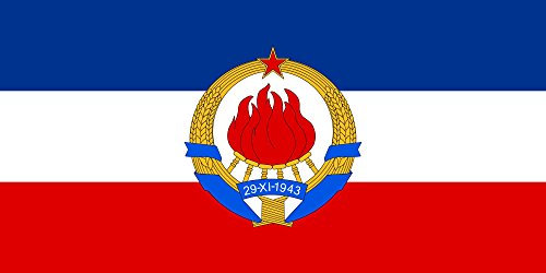 magFlags Flagge: Large SFR Yugoslavia with Coat of arms | Socialist Federal Republic of Yugoslavia with Coat of arms | Querformat Fahne | 1.35m² | 80x160cm » Fahne 100% Made in Germany