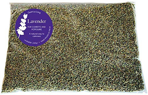 Quercus Living Dried English Lavender Buds (200g) for sachets, potpourri, crafts, and wedding confetti.