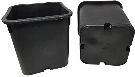 GREEN24 15 Stück XXL Pflanztöpfe 25 x 25 x 26 cm - 11 Liter Volumen - Vierecktopf Profi Anzuchttopf Pflanztopf Blumentopf Vierkant-Töpfe (15 Stück)