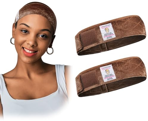 Dreamlover Bandeau Perruque Antidérapant, Bande Anti-glisse Perruques Femme, Marron 2 Pièces