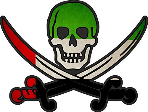 Akachafactory Sticker Aufkleber Pirat Piraten Flagge Fahne UAE vereinigte arabische emirate