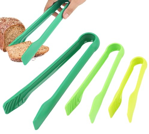 Pinzas de silicona de 3 piezas, pinzas de plástico multifuncionales para alimentos, utensilios de cocina antiadherentes para hornear, juego de herramientas para servir carne, ensaladas, antipasti