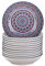 Tafelservice Suppenteller porzellan, vancasso MANDALA 12 teiliges Tiefteller Set, Suppenteller Ø 20,8 cm, Geschirr Tellerset Suppenschalen, böhmischer Stil, 700ml