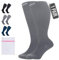360 RELIEF 1 Pair Flight Compression Socks for Women & Men, Comfortable Travel, Circulation & Leg Relief, Pregnancy Support, LXL, Grey + Laundry Bag