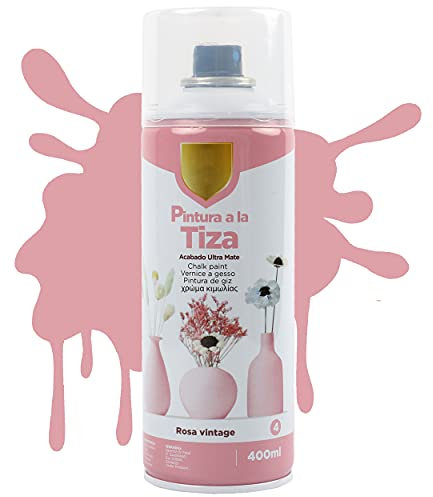 H HANSEL HOME Pintura Spray a la Tiza Color Pastel Acabado Ultra Mate - Rosa Vintage 400ml