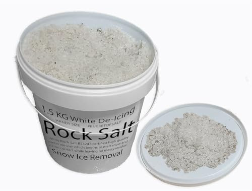 TDD 1.5kg Tub White De-Icing Rock Salt Snow Ice Removal Driveway Gritting