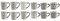 H&H Confezione 6 mug vhera in stoneware decoro assortito cc 350 & Confezione 6 tazze caff vhera in stoneware decoro assortito