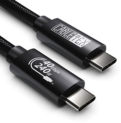 CABLETEX USB 4 Kabel 50cm, Unterstützt 8K HD Display, 40 Gbit/s Datentransfer, 240W USB-C auf USB-C Ladekabel, für Typ-C Laptops, MacBook Pro M1&M2, Monitor, Hub, Docking-Station und mehr