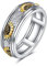 POPLYKE Sonnenblume Angst Spinner Ringe Sterling Silber Sonnenblume Drehbare Stimmungs Ringe Stress Abbauen Schmuck Geschenke für Frauen(Größe 7)