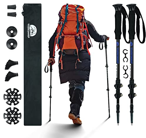 Underwood Aggregator Nordic Walking Stick für Damen und Herren, Teleskop 2 Stück Wanderstöcke für Trekking, Aluminium Wanderstock, 60-135 cm Trekkingstöcke für Kinder, Adult, Verstellbar Wanderstöcke