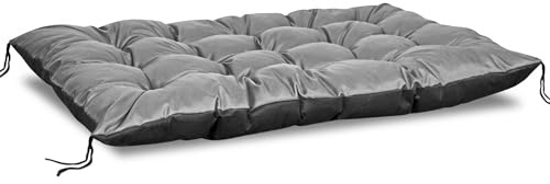 EDANTI Palettenbank Wasserdichtes Kissen mit Gurten Gartenschaukel Terrasse Grau 120x80cm
