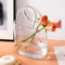 Fixwal Vase en Verre Transparent avec poignée et Bulles, 19,6 x 18,5 cm, en Forme de Sac à Main, vases décoratifs Uniques pour centres de Table, décorations de Table de Mariage