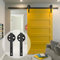 Eulenke - Kit completo de herrajes para puertas correderas - Sistema para puertas de madera y batientes - 183 cm Negro - Gran riel de guía