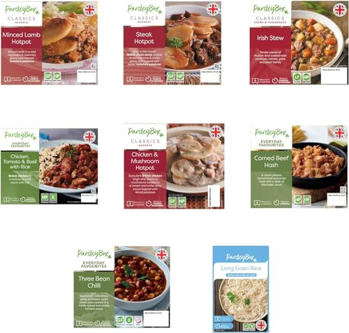 Gluten Free Ready Meal Variety Box - Parsley Box Microwavable Long-Life Cupboard-Store Ready Meals (7 Meals)