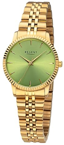 REGENT Damenuhr Stahl IPG vergoldet ⌀31mm Mineralglas Druckfaltschließe F-1500