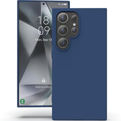 YATWIN Silicone Case for Samsung Galaxy S24 Ultra, Soft-Touch, Shockproof, DustProof, Antiskid Full Body Armour Phone Cover for Samsung Galaxy S24 Ultra - Dark Blue
