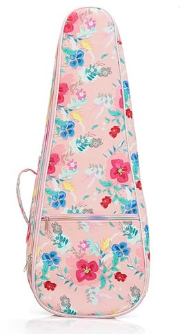 ONDIAN Ukulele Bag Ukulele Borsa in Pelle Stampato Ukulele Borsa Imbottita per Viaggio, rosa, 26inch, moderno