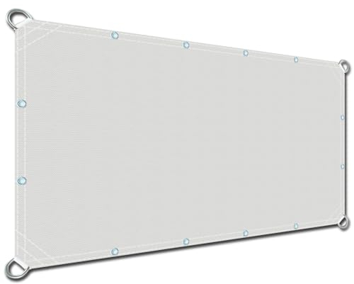 Sonnenschutz Terrasse 2x7m, UV Schutz Wasserabweisung Wetterschutz Sonennsegel TerrassenüBerdachung für Außenbereich Camping weiß