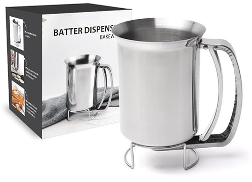 PIQIUQIU Edelstahl Kuchen Teigportionierer Kuchen Teigspender Backen DIY Werkzeug, um Kuchen, Pfannkuchen, Muffins, Waffeln zu Machen, 900 ml