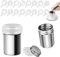 Huamirra Edelstahl Pulverstreuer, 2 Stück Schokoladenstreuer, 16 Kaffeevorlagen Set, für Sirup, Sahne, Puderzucker, Kakao, Cappuccino, für Küche, Getränke, Backen,Bagger, Power Dose zum Backen
