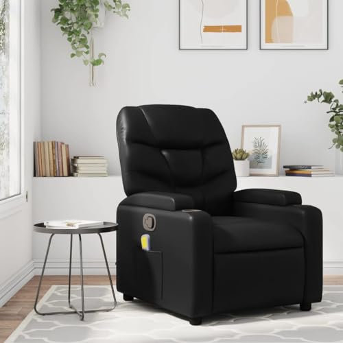 Hommdiy Massagesessel Schwarz Kunstleder Indoor Massagesessel