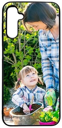 Personalised Phone Case For Samsung Galaxy A14 custom photo printed cover silicone rubber sides (Black)