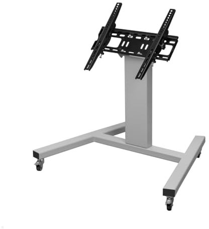 MonLines MBS009 Monitor Bodenständer niedrige Höhe bis 70 Zoll, Mobiler Monitorständer für Konferenzen und Präsentationen (Silber)