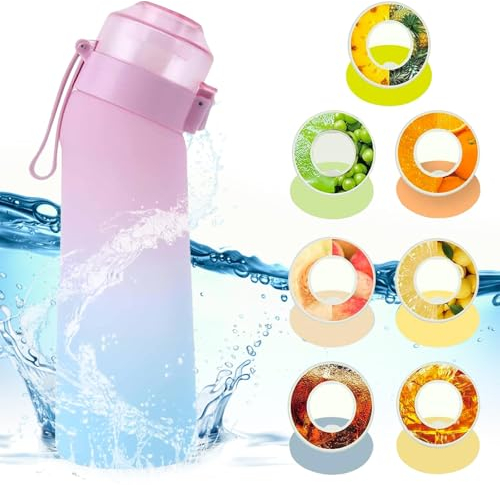 SuperUvistare Luft Wasserflasche 650ml Sport Air Wasserflasche mit Pods BPA Frei Starterset 0 Zucker Trinkflasche mit 7 Geschmack Pods Ideal im Fitnessstudio