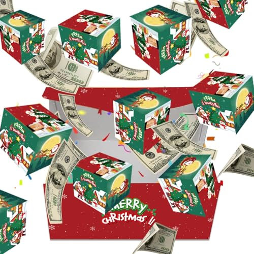 Überraschungsbox Geschenkbox,Weihnachts Überraschungsbox, Springende Weihnachten Geschenkbox, Faltbare Pop-Up Geschenkbox, Geschenk Wundertüte Geschenkkartons Geschenk für Männer Frauen