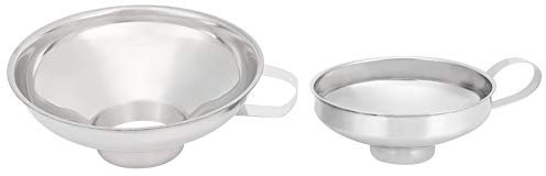 GEEKHOM Trichter Edelstahl, 2 Stück Mini Trichter Küche mit Griff, Klein Stapelbarer Marmeladentrichter für die Übertragung von Flüssigen Kochölen Pulver Salz Zucker Parfüm