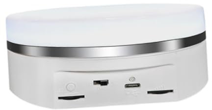 Colcolo Motorisierter Drehteller Displayständer mit Licht, Wiederaufladbar, Vielseitig, Rund