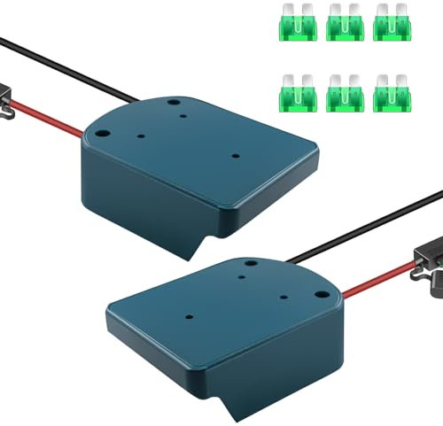 EID 2 Pack for Power Wheels Adapter Fit for Makita 18V Battery, with Wire Connector, 14 Gauge Wire, 30 Amp Fuse, DIY Use for Rc Car, Robotics, Rc Truck, and Work Lights (NO Battery)