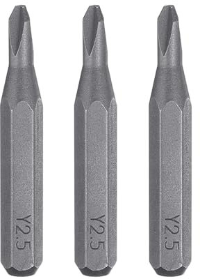 sourcing map 3pcs Y2.5 Tri Wings Screwdriver Bit 5/32 Hex Shank 28mm Length S2 Steel Magnetic 3 Point Y-Shaped Head Hex Screw Driver Bits for Electric Manual Screwdrivers Precision Repair