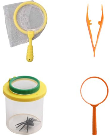IKOPFLN Käferglas mit Lupe, Insekten Beobachtungs-Set für Kinder ab 4 Jahren, nachhaltiges Spielzeug aus Biokunststoff, tierfreundliche Forschung mit Raster zur Bestimmung von Insektenarten