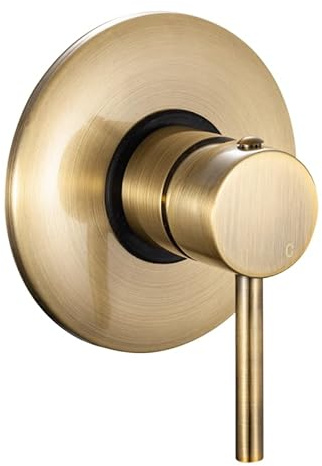 IMPALLI Mitigeur De Douche Intégré Mitigeur De Douche Une Voie Mur Plaque Ronde Série MM (LAITON ANTIQUE)