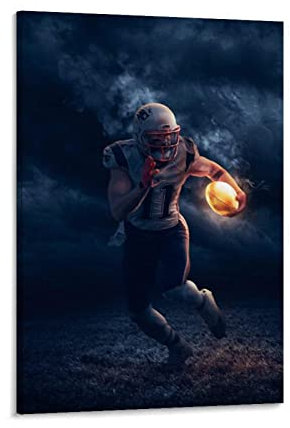 YURUOXIMAO Poster und Drucke Senza Cornice New England Patriots-Julian Edelman Star Picture Print Poster Modern Family Bedroom Decor 60 * 90cm