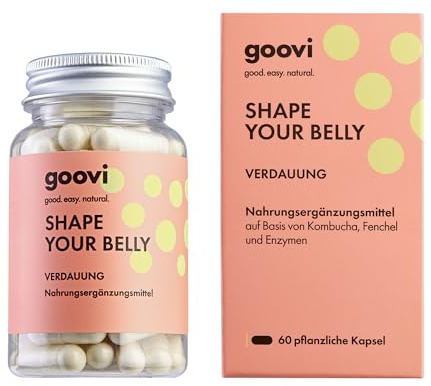 GOOVI Shape Your Belly | Nahrungsergänzung zur Unterstützung der Verdauung, Mit Kombucha, Fenchel, Ingwer und Enzymen