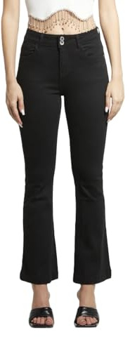 Laphilo Pantaloni Donna Vita Alta Elasticizzati a Zampa – Jeans Svasati Casual Eleganti, vestibilità Slim (cod. 8048)
