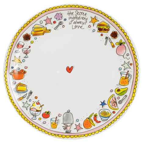 Blond Amsterdam Speiseteller Essen, 26cm | Keramik, Food Illustrationen, Dekorativ & farbenfroh, Mikrowellengeeignet, Handwäsche empfohlen