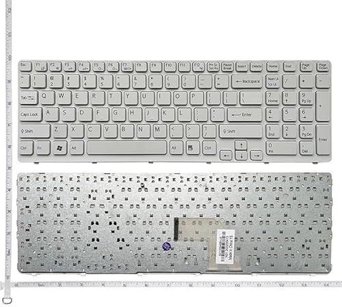 LXCOZED Tastiera Nera per Laptop Sony per VAIO SVE 15 Serie SVE15111 SVE1511 SVE15 SVE15113 Versione USA(White)