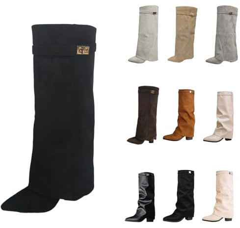 Stivali sopra il ginocchio da donna, stivaletti neri con punta a punta, tacco con plateau, stivali alti al ginocchio, invernali, caldi, alla moda, comodi, eleganti, medievali