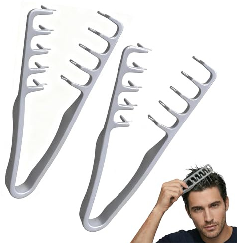 2 Pièces Peigne Cheveux À Texture Pliable, Peigne à texture homme, Outil Volumisant les Racines, pour volume et soin des racines des cheveux