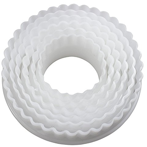 Dealglad® 6-teiliges Ausstecher-Set, doppelseitig, rund, Kunststoff, für Fondant, Kuchen, Keks-Ausstecherform, Zuckergebäck, Dekorierwerkzeug
