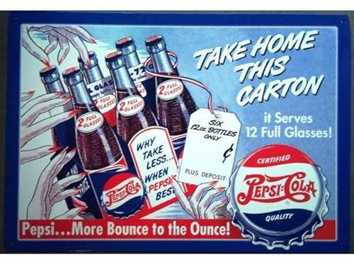 Hotrodspirit – Schild Pepsi Cola Take Home This Pappe mit Hand Damen USA