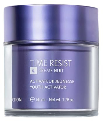 Time Resist Night Cream Yonka 50ml | Anti-Ageing Face Night Cream with Youth Activating Complex and Hyaluronic Acid, Reduces Wrinkles and Lines | Dermatologically Proven Results ! 90% Natural Origin